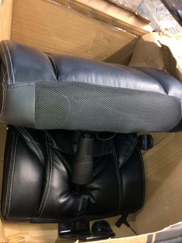 Photo 3 of Delano Big & Tall Executive Office Chair, Bonded Leather Jet Black - La-Z-Boy