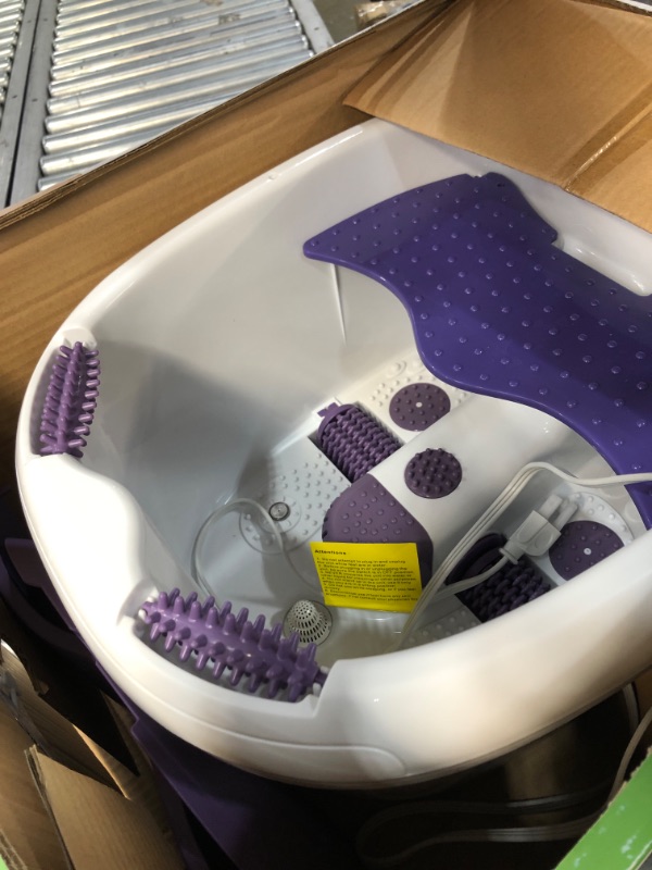 Photo 3 of All in one Foot spa Bath Massager w/Motorized Rolling Massage, Heat, Wave, O2 Bubbles, Water Fall, Blowing hot air to Dry feet, Digital Temperature Control LED Display FBD1023
