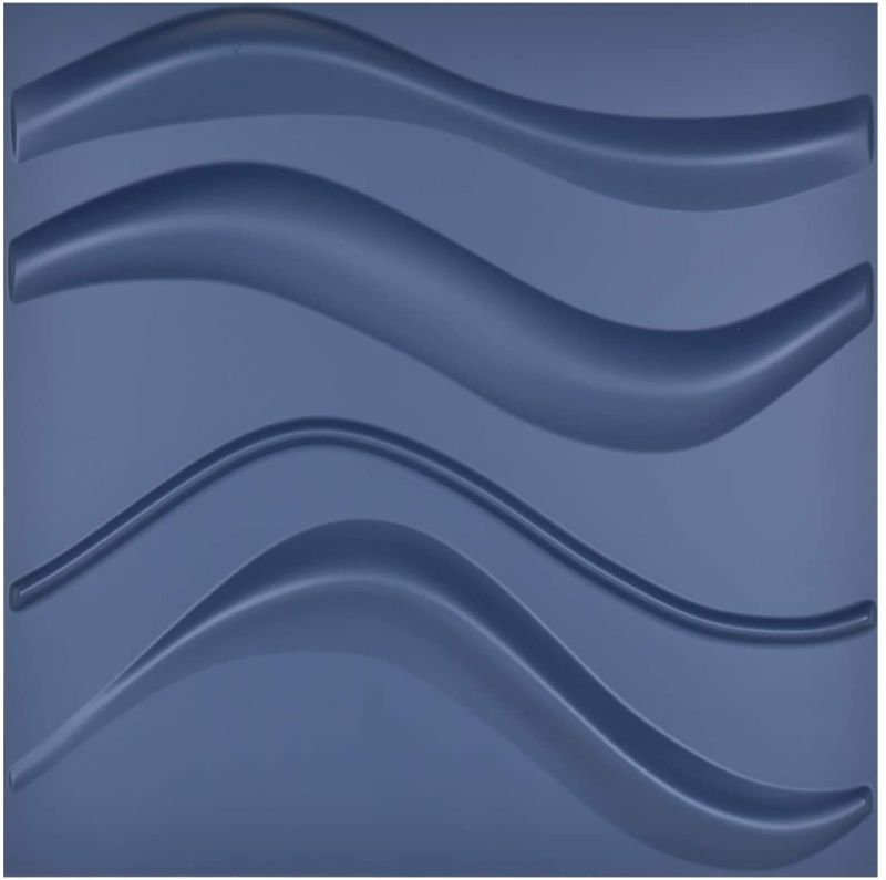 Photo 1 of Art3d Navy Blue 3D Wall Panel PVC Slim Wave Covers 32 Sqft, for Interior Wall Décor in Living Room,Bedroom,Lobby,Office,Shopping Mall
