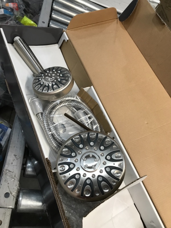 Photo 1 of Glacier Bay 6-Spray Wall Bar Raincan Showerhead with 6-Spray Handshower in Brushed Nickel
