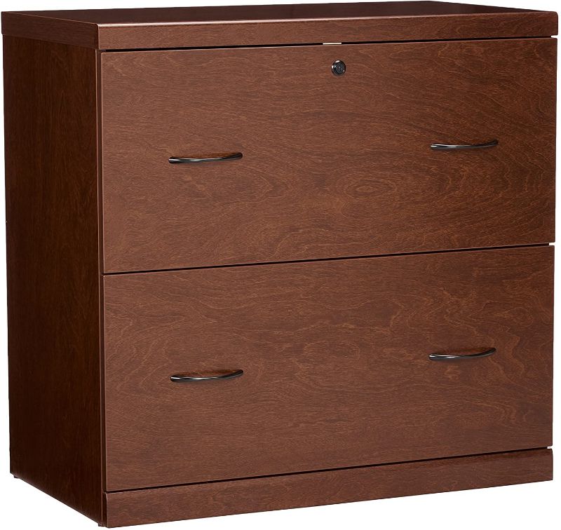 Photo 1 of 2 Drawer Classic Vertial Wood File Cabinet, Cherry