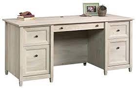 Photo 1 of Sauder Edge Water Executive Desk, L: 65.12" x W: 29.53" x H: 29.37", Chalked Chestnut finish
box 2 of 2 