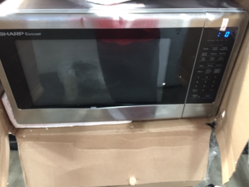 Photo 2 of Sharp ZSMC1442CS Carousel 1.4 Cu. ft. 1000W Countertop Microwave Oven Stainless