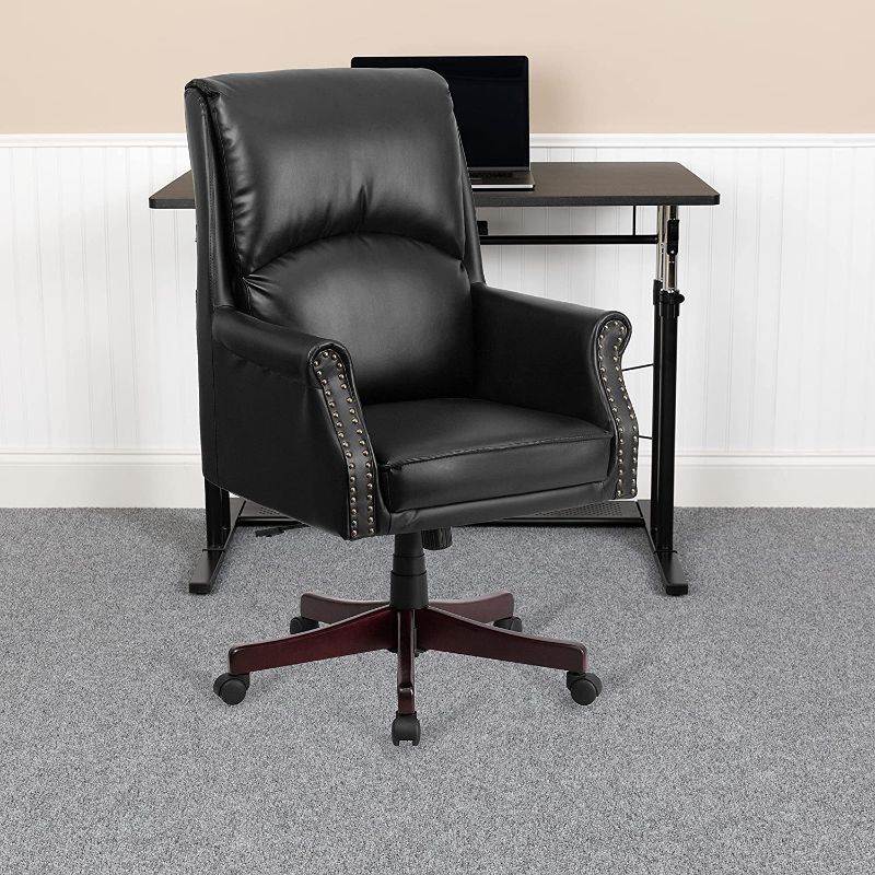 Photo 1 of Flash Furniture Black Traditional Adjustable Height Swivel Executive Chair