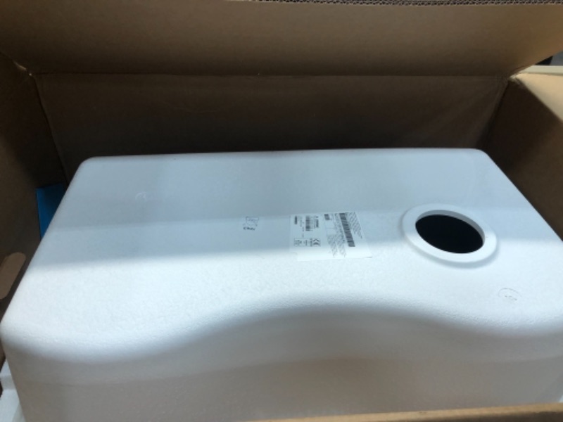 Photo 3 of Elkay Quartz Classic ELGS3322RWH0 White Single Bowl Top Mount Sink