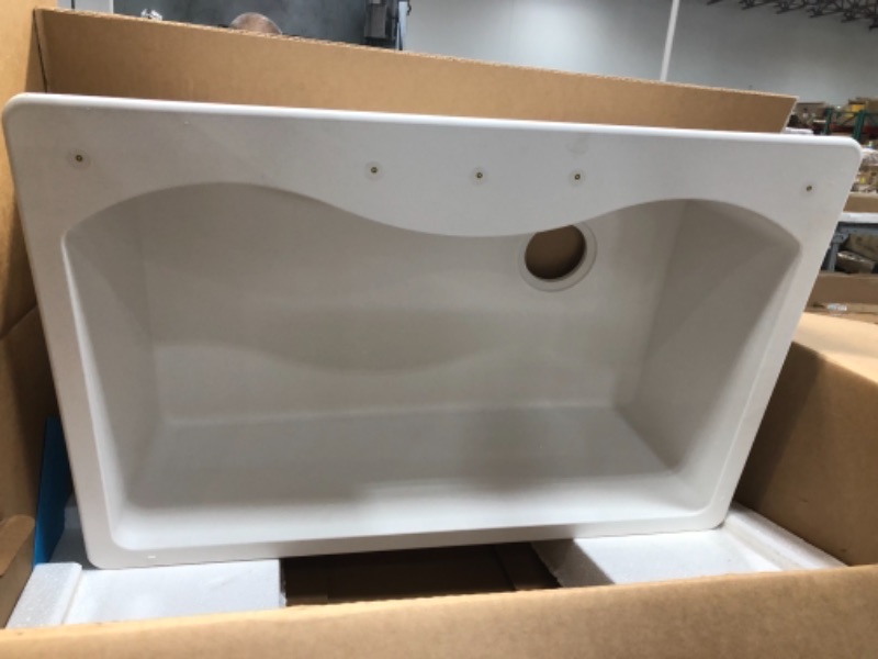 Photo 4 of Elkay Quartz Classic ELGS3322RWH0 White Single Bowl Top Mount Sink