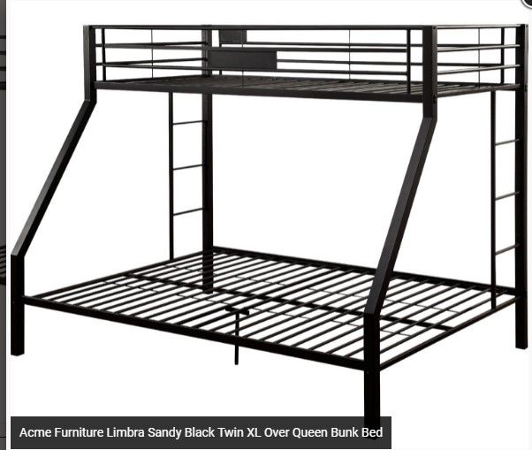 Photo 1 of Acme Furniture Limbra Sandy Black Twin XL Over Queen Bunk Bed