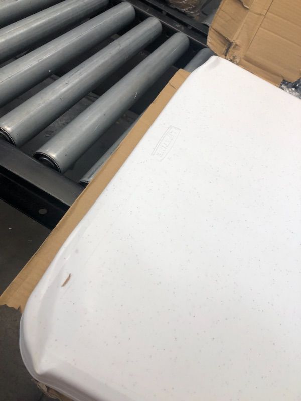 Photo 4 of Lifetime 4' Adjustable Folding Table, White Granite, 80160