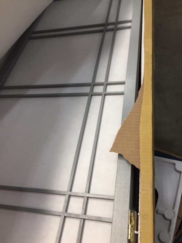 Photo 1 of 6 ft. Grey Double Cross 6-Panel Room Divider