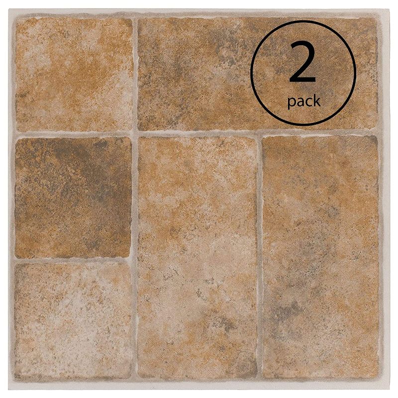 Photo 1 of Achim Home Furnishings Nexus Peel-and-Stick Self-Adhesive Waterproof Easy Install Durable Vinyl Floor Tile, 12x12 in, Granite Block, 20 Pack (2 Pack)
