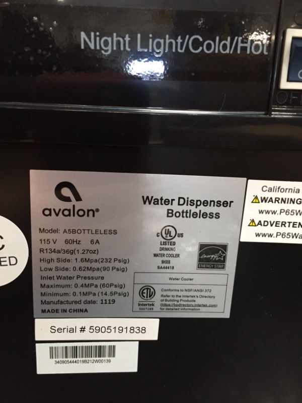 Photo 3 of Avalon Self Cleaning Water Cooler and Dispenser - Stainless Steel