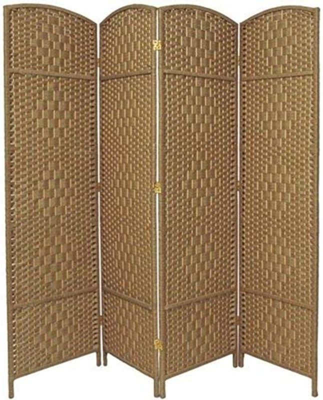 Photo 1 of 
Oriental Furniture 6 ft. Tall Diamond Weave Fiber Room Divider - Natural - 4 Panel
