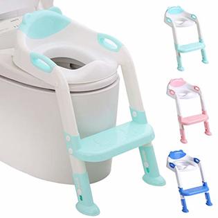 Photo 1 of 711TEK Potty Training Seat Toddler Toilet Seat with Step Stool Ladder,Potty Training Toilet for Kids Boys Girls Toddlers-Comfort
Blue 