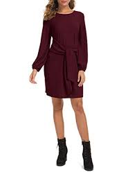 Photo 1 of lionstill Women's Elegant Long Sleeve Dress Casual Tie Waist Sweater Dresses
