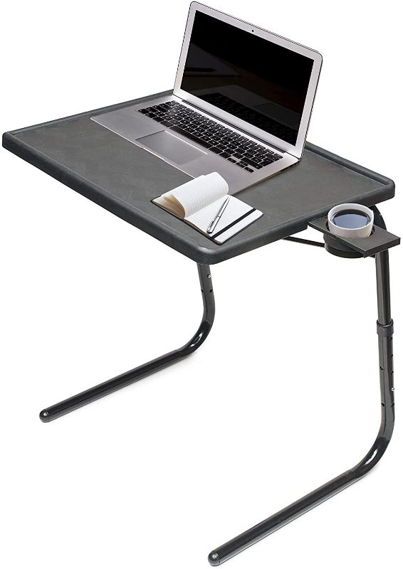 Photo 1 of Table Mate II Folding TV Tray Table and Cup Holder with 6 Height and 3 Angle Adjustments The Original TV Tray (Black)
