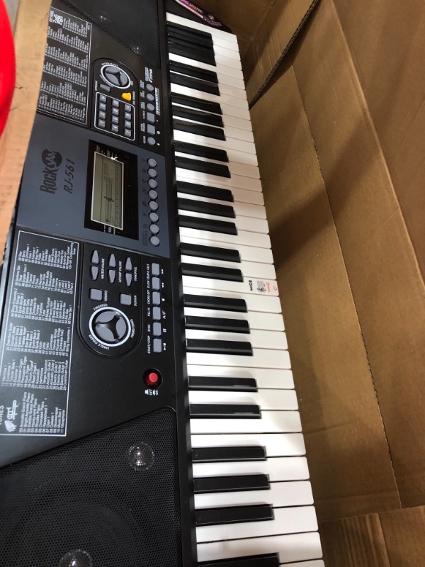 Photo 2 of RockJam 61 Key Keyboard Piano With LCD Display Kit, Keyboard Stand, Piano Bench, Headphones, Simply Piano App & Keynote Stickers
