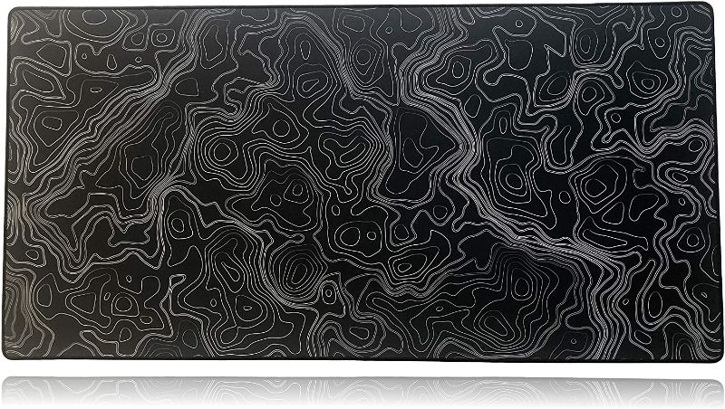 Photo 1 of Mega Size Gaming Mouse Pad - Anti Slip Rubber Base - Stitched Edges - Large Desk Mat - 48" x 24" x 0.16" (Mega, Topographic)
