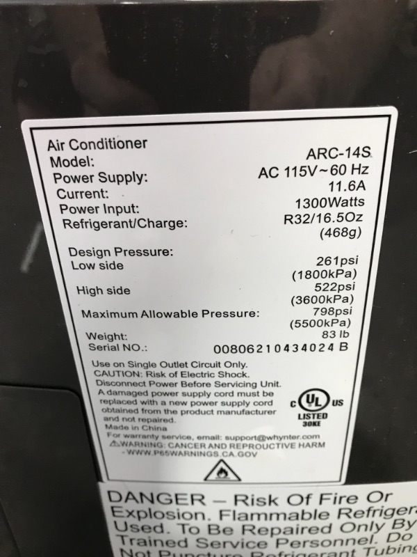 Photo 6 of Whynter ARC-14S 14,000 BTU Dual Hose Portable Air Conditioner, Dehumidifier, Fan with Activated Carbon Filter Plus Storage Bag for Rooms up to 500 sq ft, Platinum and Black
