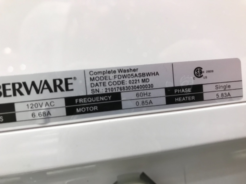 Photo 2 of Farberware Professional Portable Dishwasher White