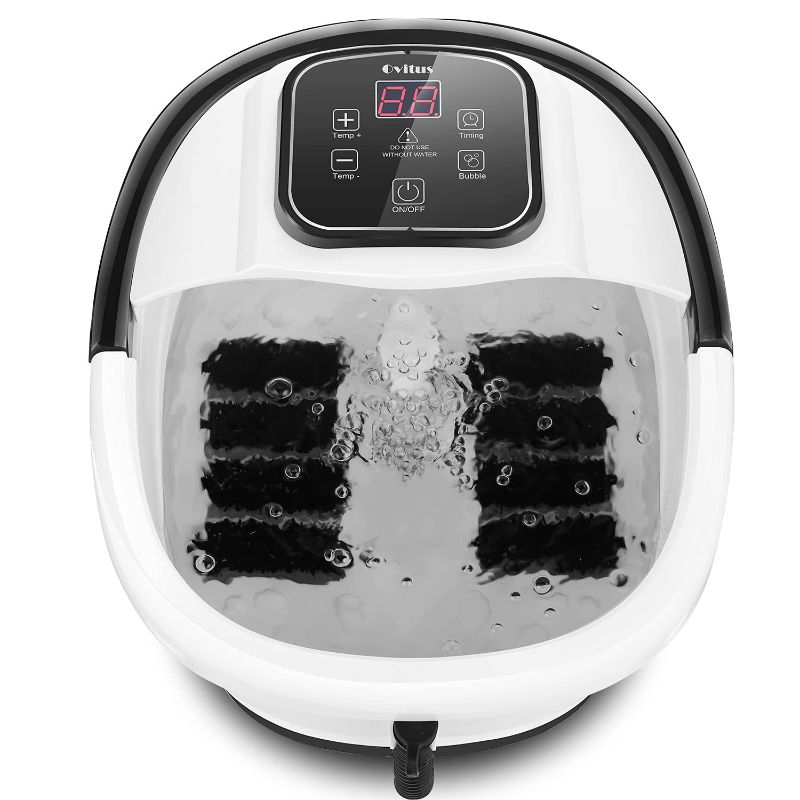 Photo 1 of Ovitus Foot Spa Bath with Heat and Bubble Jets? 8 Removable Massage Roller. 95?~118? Adjustable Temperature Control & Portable Handle
