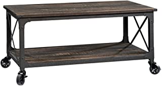 Photo 1 of (DAMAGED CORNER) 
Sauder Steel River Coffee Table, L: 42.91" x W: 24.21" x H: 18.5", Carbon Oak Finish