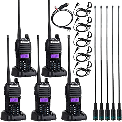 Photo 1 of BaoFeng UV-82 BaoFeng Radio Ham Radio 144-148/420-450Mhz 2 Way Radio with Driver Free Programming Cable and Long Antenna(5 Pack-Black)
