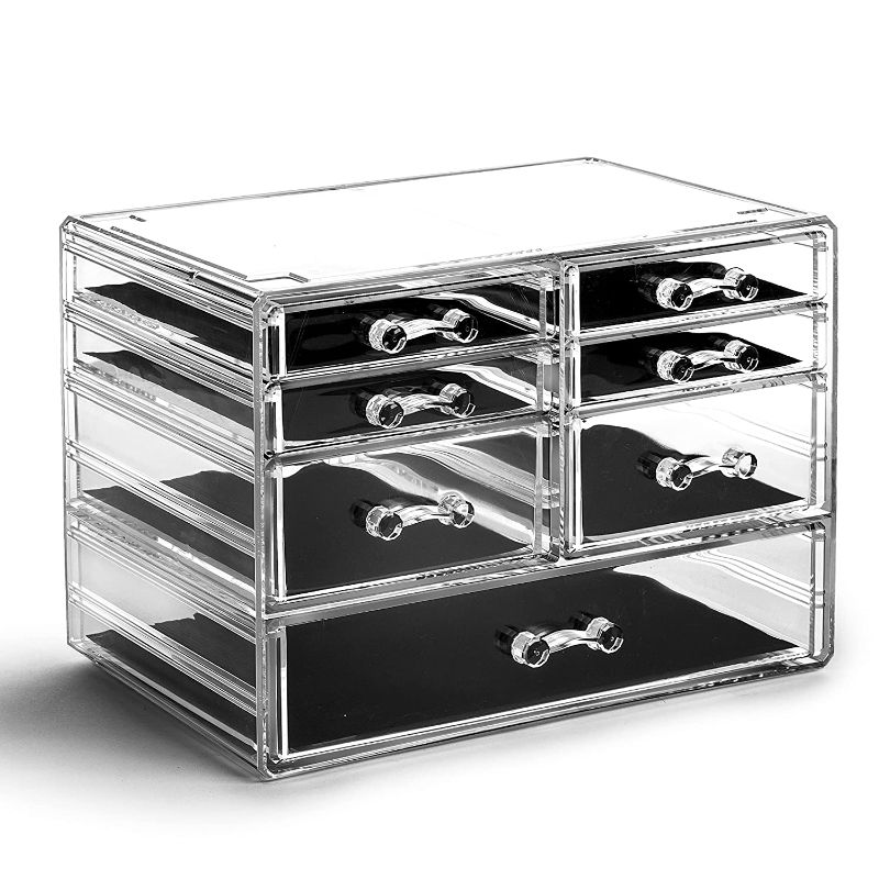 Photo 1 of BINO | 7 Drawer Makeup Organizer - Chelsea | THE MANHATTAN SERIES | Makeup Drawer Organizer | Makeup Storage | Cosmetic Organizer | Vanity Organizer | Clear Makeup Organizers And Storage Cases
