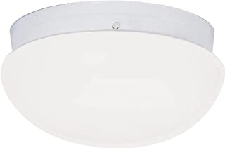 Photo 1 of * Two-Light Flush-Mount Interior Ceiling Fixture, White Finish with White Glass (1)