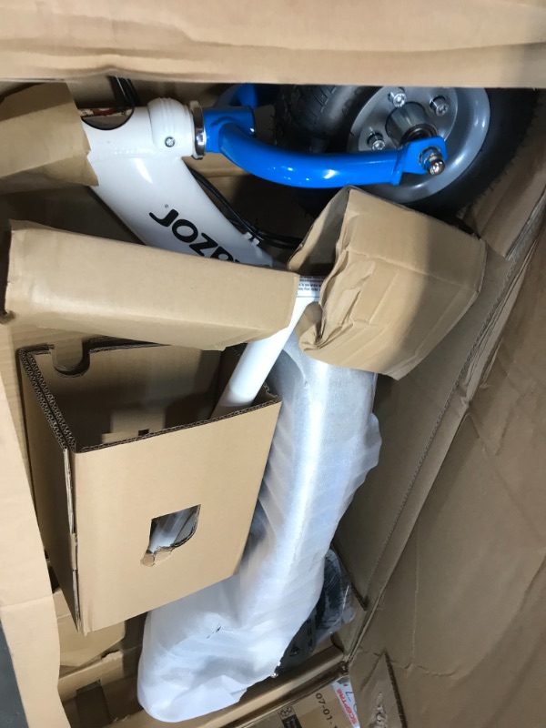 Photo 5 of Razor E300 Electric Scooter - 9" Air-filled Tires, Up to 15 mph and 10 Miles Range, White/Blue
