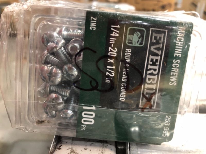 Photo 1 of 1/4 in.-20 x 1/2 in. Combo Round Head Zinc Plated Machine Screw (100-Pack)
5 boxes