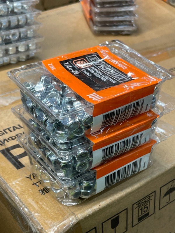 Photo 1 of 1/4 in.-20 Zinc Plated Hex Nut (Three boxes of 100-Pack)
