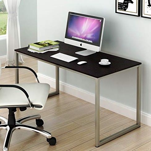 Photo 1 of SHW Home Office 48-Inch Computer Desk, Silver/Espresso
