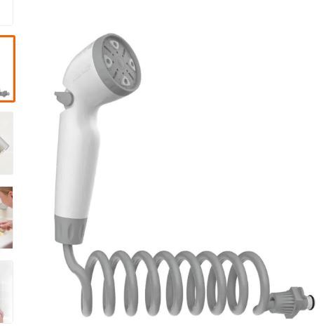 Photo 1 of 1-Spray 2 in. Single Freestanding Handheld Adjustable Shower Head in White
