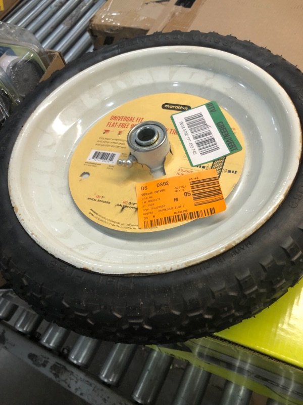 Photo 2 of 14.5 in. Flat Free Universal Wheelbarrow Wheel