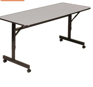 Photo 1 of Correll FT2460M-15 EconoLine Melamine Rectangular Flip Top Table Gray Granite 24 x 60
