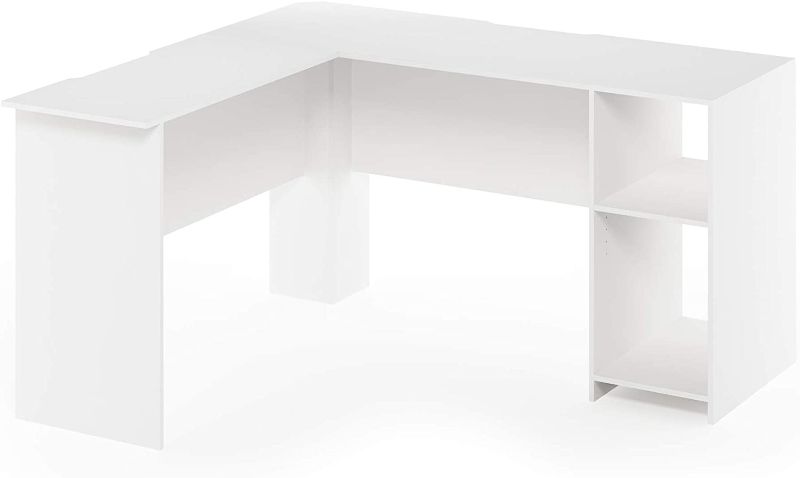 Photo 1 of Furinno Indo L-Shaped Desk, White