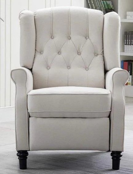 Photo 1 of 29 in. Width Big and Tall dark grey Fabric Nailhead Trim 1 Position Manual Recliner
