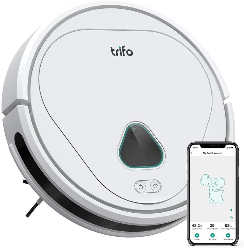 Photo 1 of Robot Vacuum, Trifo Robot Vacuum Cleaner, 3000Pa Strong Suction, Camera Monitoring, Ideal for Pets Hair? Mapping, Automatic-Charging, 120 Min Runtime, Carpets, Hard Floors, Tile, Wi-Fi, Alexa, App
