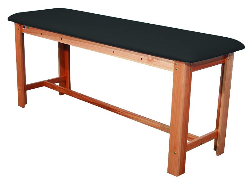 Photo 1 of 3B Scientific W15074B Black Hardwood Classic Exam Treatment Table with H-Brace, 74.8" Length x 24.4" Width x 33.1" Height
