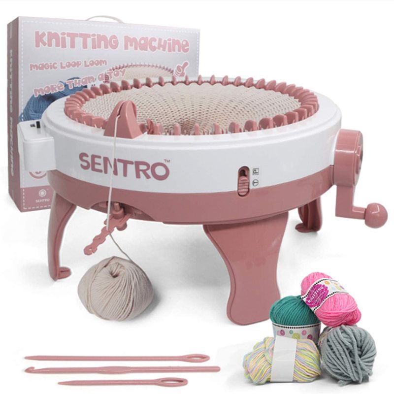 Photo 1 of *MISSING hardware and knitting needles* 
SENTRO/SANTRO 48 Needles Knitting Machine with Row Counter and Plain/Tube Weave Conversion Key, Efficiently DIY Scarf Hat Sock
