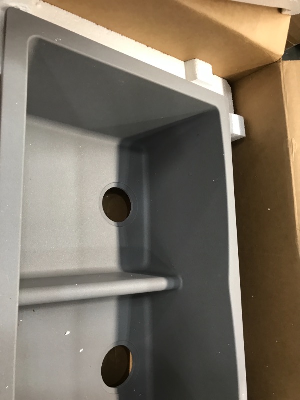 Photo 1 of Elkay Quartz Classic ELGU3322GS0 Greystone Equal Double Bowl Undermount Sink
