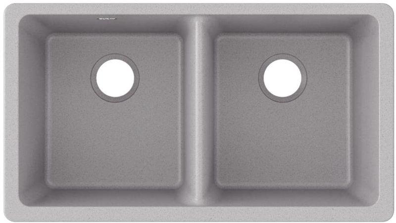 Photo 1 of Elkay Quartz Classic ELGU3322GS0 Greystone Equal Double Bowl Undermount Sink
