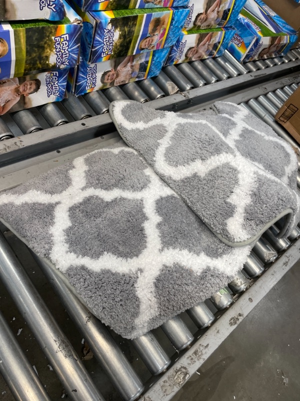 Photo 1 of General post: WHITE AND GREY 2 PCS BATHROOM RUG SET