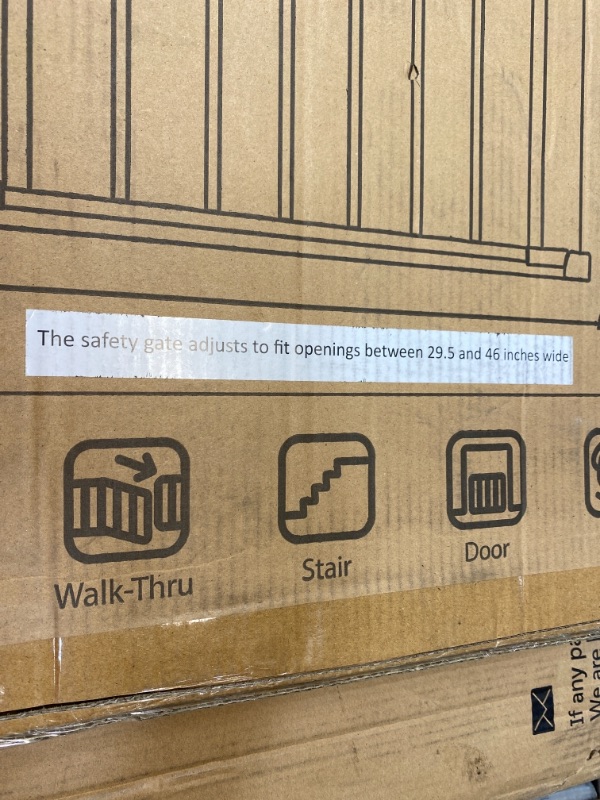 Photo 3 of Cumbor 46” Auto Close Safety Baby Gate, Extra Tall and Wide Child Gate, Easy Walk Thru Durability Dog Gate for The House, Stairs, Doorways. Includes 4 Wall Cups, 2.75-Inch and 8.25-Inch Extension
