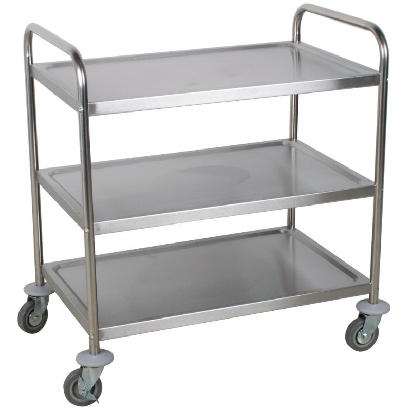 Photo 1 of 33 3/4" x 21" x 37" Stainless Steel 3 Shelf Utility Cart