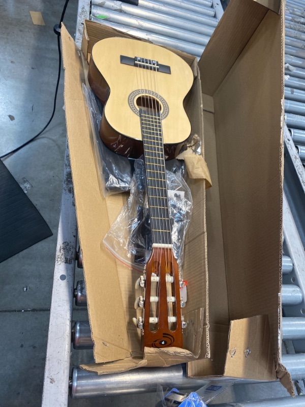 Photo 1 of Beginner 30” Classical Acoustic Guitar - 1/4 Junior Size 6 String Linden Wood Guitar w/ Gig Bag, Tuner, Nylon Strings, Picks, Strap, For Beginners, Adults - Pyle PGACLS30