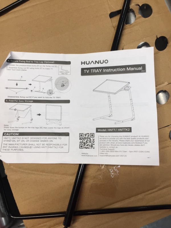 Photo 5 of Adjustable TV Trays - TV Tray Tables on Bed & Sofa, Adjustable Laptop Table as TV Food Tray, Work Tray with 6 Heights & 3 Tilt Angles Adjustable by HUANUO