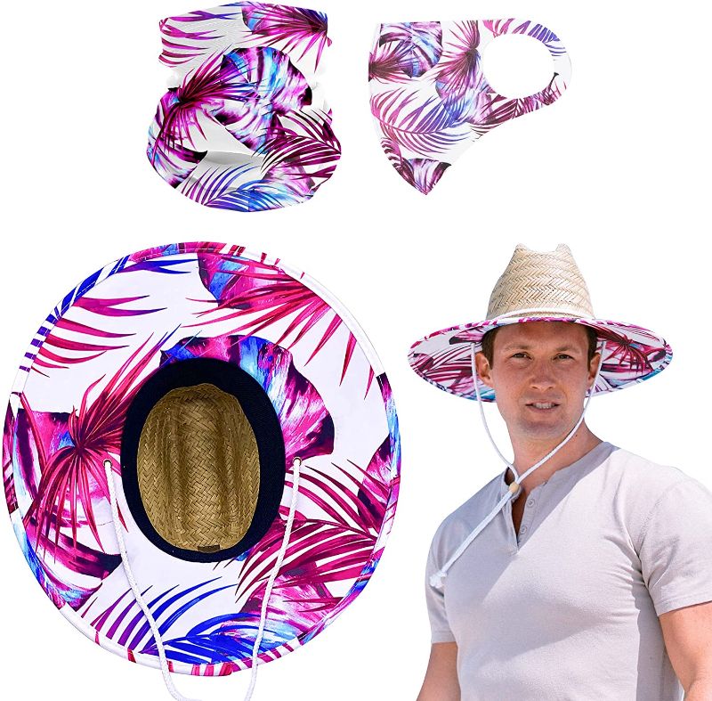 Photo 1 of Straw Hats Unlimited Unisex Straw Hat with Beautiful Inner Brim Print