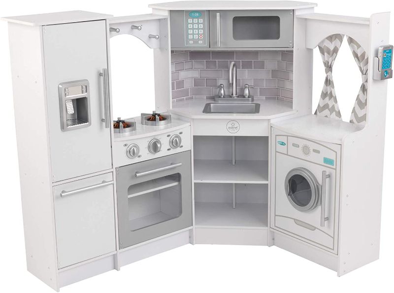 Photo 1 of *previously opened*
*UNKNOWN what/ if anything is missing*
Kidkraft Ultimate Corner Play Kitchen Set, White, 32.7 x 42.4 x 36.5 inches

