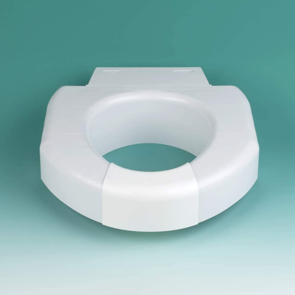 Photo 1 of *MISSING middle add on piece* 
SP Ableware Secure-Bolt 3-Inch Elevated Toilet Seat with Convertible Open/Closed Front – Plastic, White (725790002)
